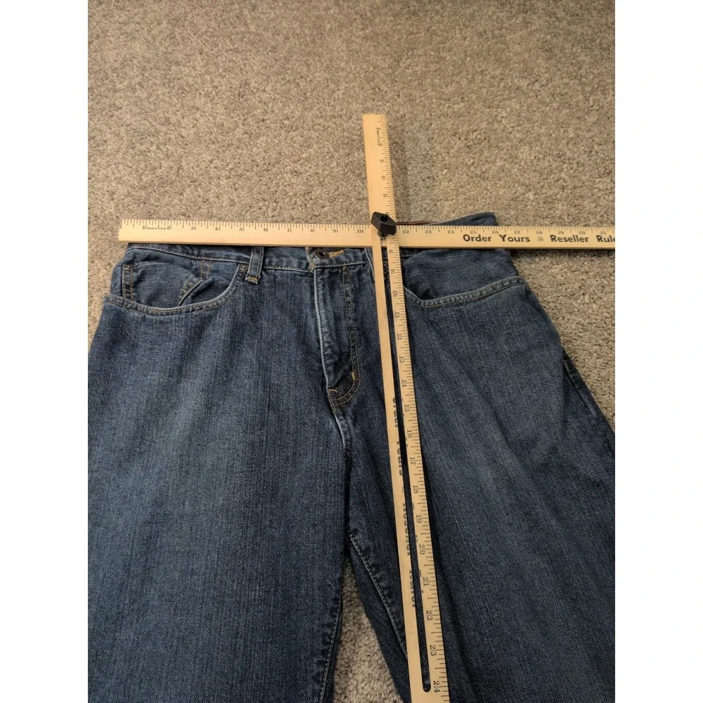 Eddie Bauer Relaxed Fit Flannel Lined Jeans Mens 32x32 Blue Denim Plaid Lining